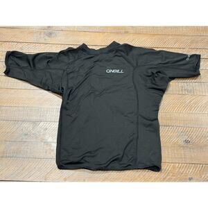 O'Neill Kid's Black Thermo Short Sleeve Crew Rash Vest - Size M